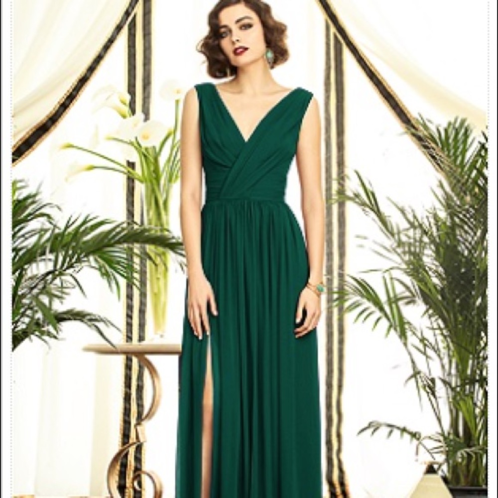 Dessy formal gown, style 2894 in hunter green
